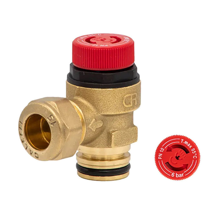 Altecnic / Caleffi Pressure Relief Valve with Circlip Connection 6 Bar - F0000412