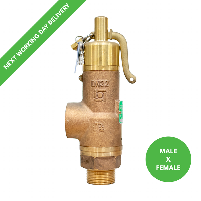 Bailey 707ML Safety Relief Valve Male x Female (Metal disc with Lever – suitable for Steam and Liquid service)